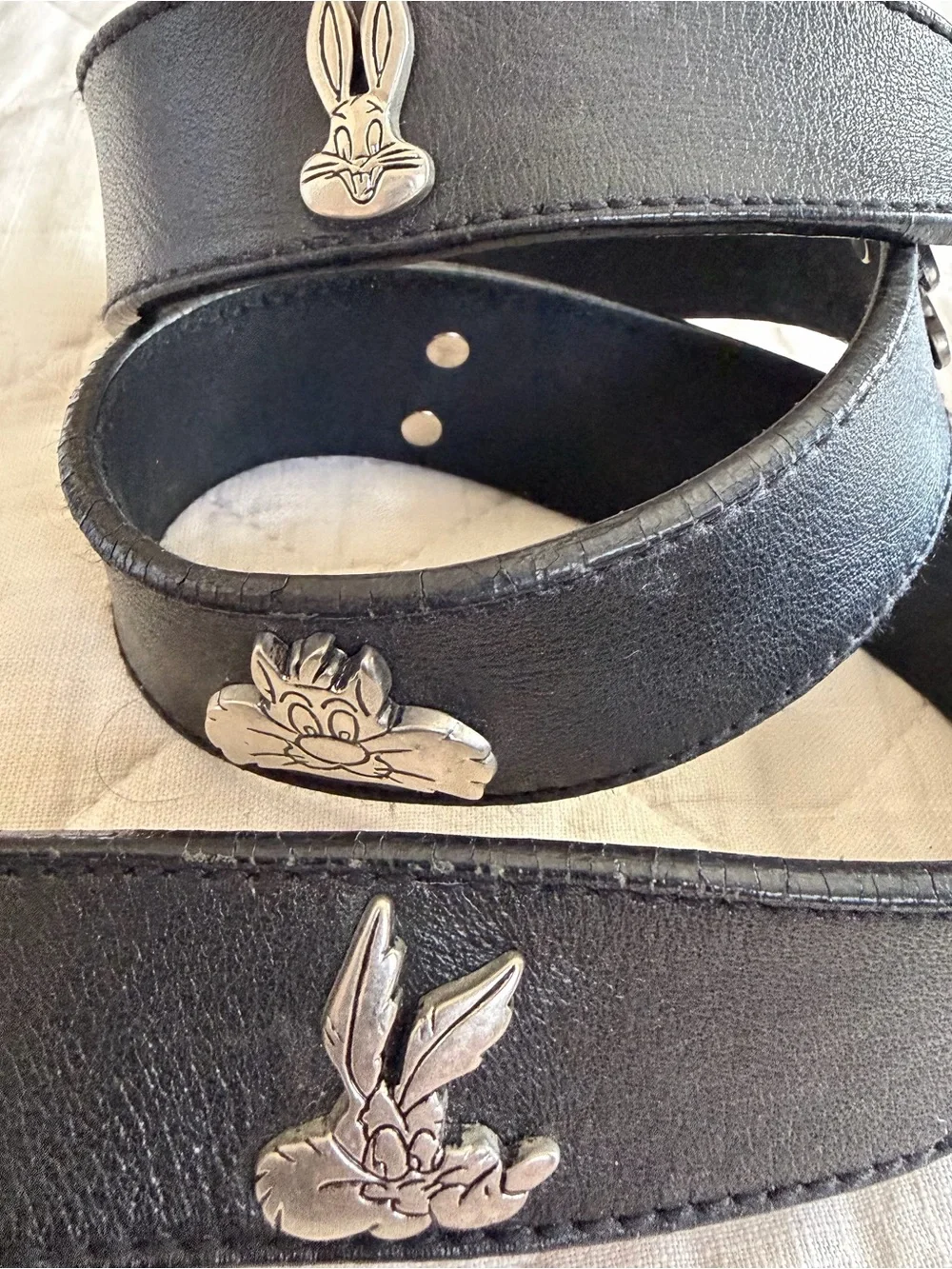 Vintage 1992 Warner Bros Looney Tunes Leather Belt Size 34